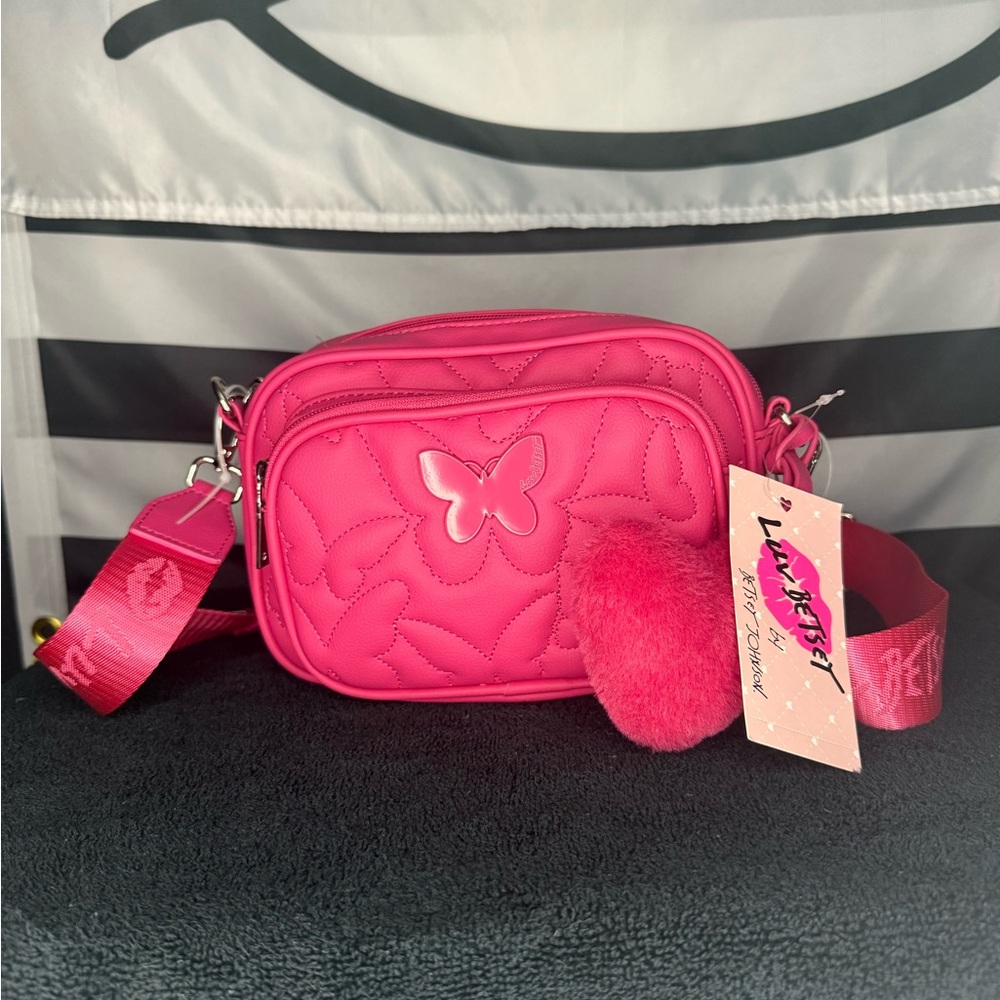 Betsey Johnson Black and Pink Heart Star Bag